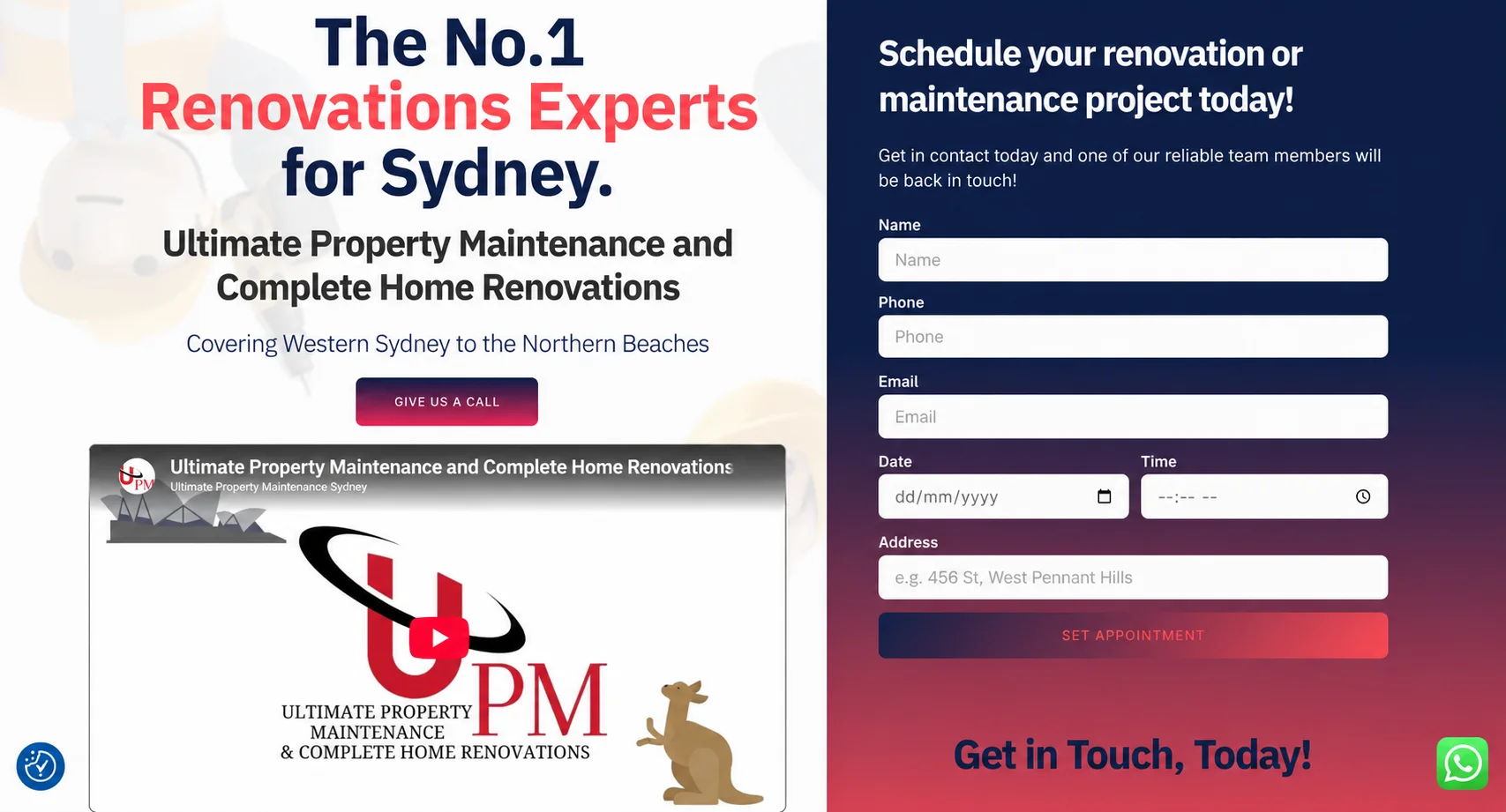 Ultimate Property Maintenance and complete Home Renovations Website Homepage created by Site Ninjas Digital in Northern Beaches Sydney